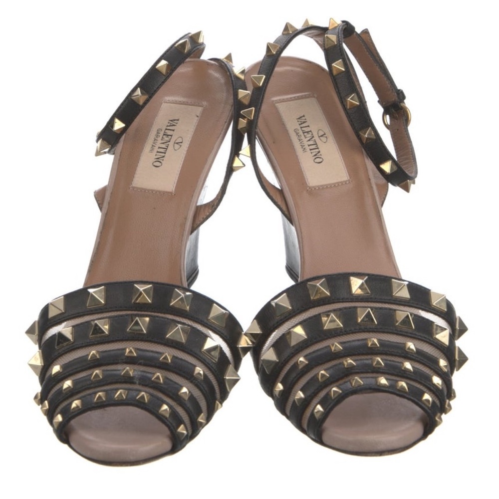 Valentino Rockstud Accents Leather Sandals